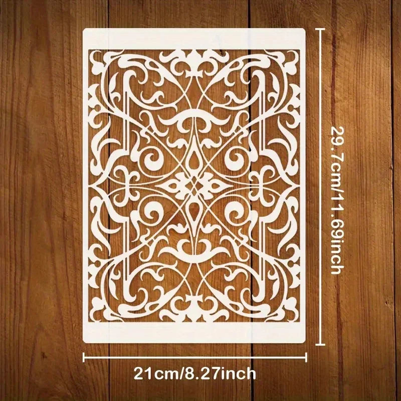 pochoirs stencil blanc ornements floraux art nouveau peinture murale gaufrage décoration scrapbooking