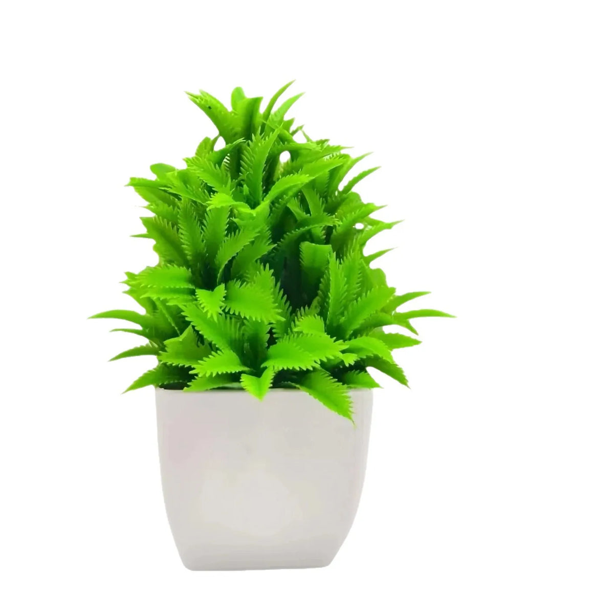 plantes artificielles vertes feuilles simples modernes décoration intérieure pots blancs carrés