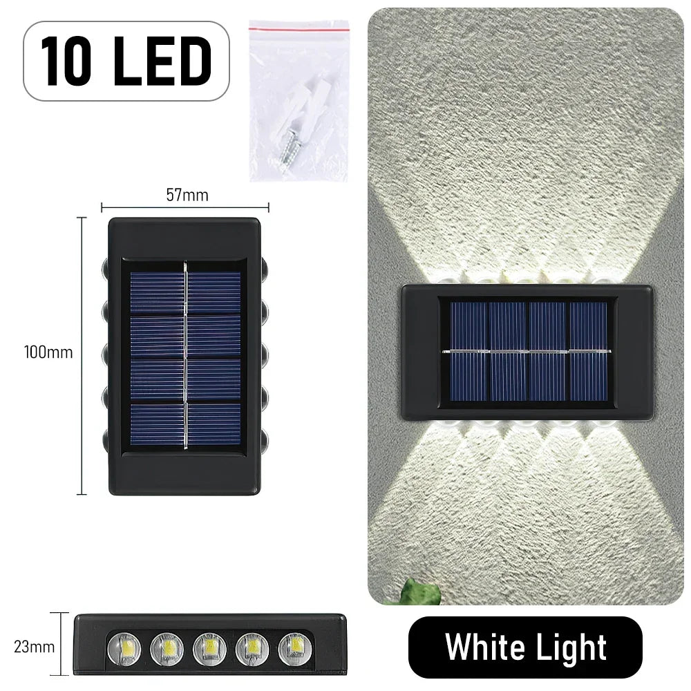 applique murale solaire 10 led noir panneaux solaires moderne oeilletsextérieur minimaliste