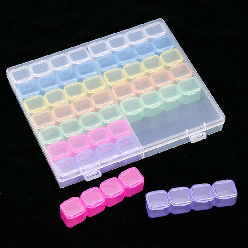 boîtes rangement bijoux plastique réutilisable 28 56 grilles compartiments modernes clips fermeture transparentes