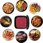 plateau perforé silicone noir rouge antiadhésif airfryer cuisine utilitaire facilenettoyage resistantchaud