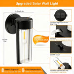 lampe solaire murale moderne noire transparente ip65 led interrupteur panneau solaire