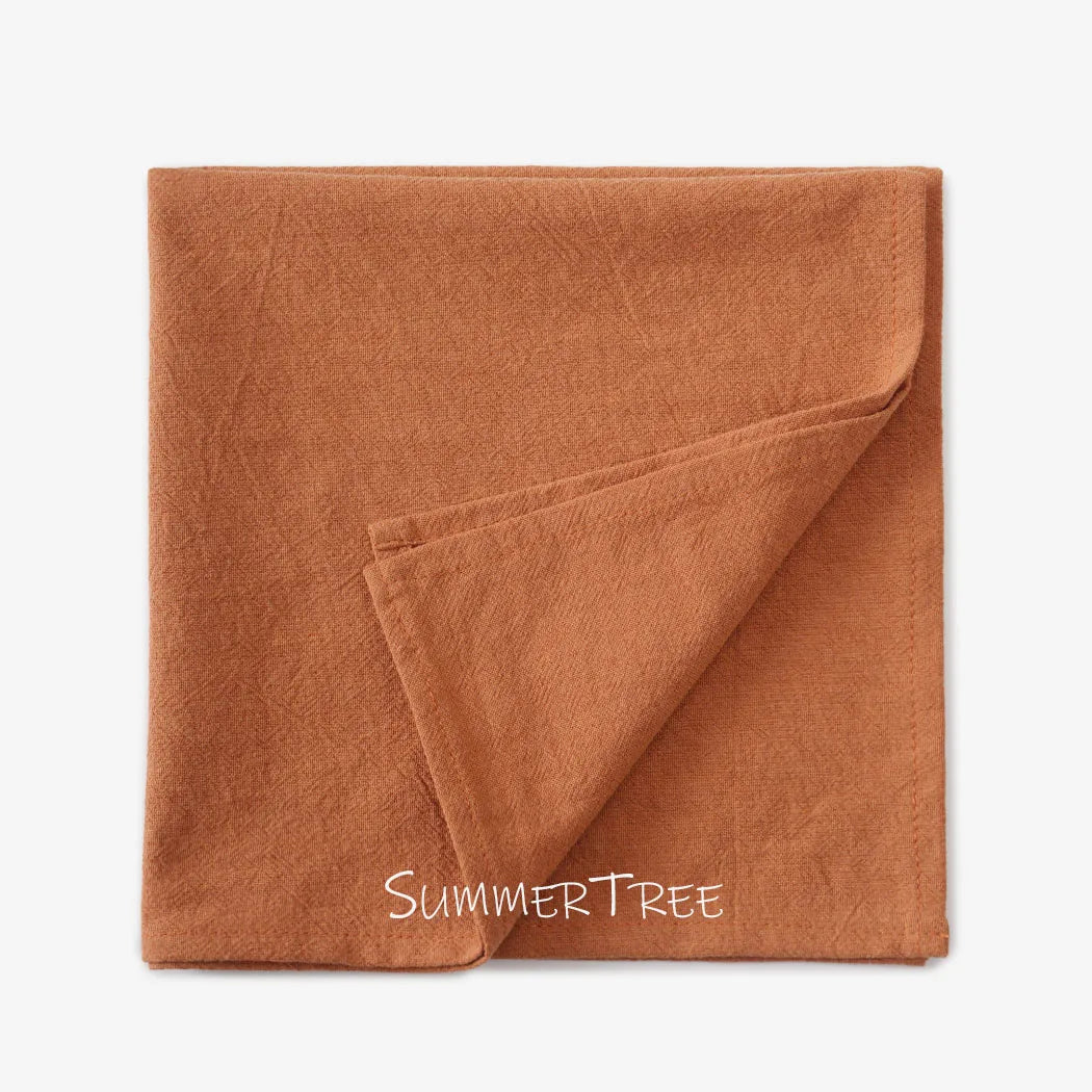 serviettes coton 40x40cm réutilisables rose pâle beige bleu orange blanc vert marron classiques maison
