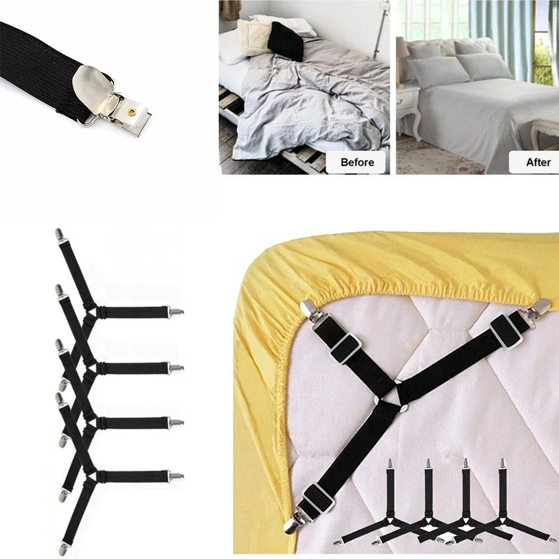 attache drap lit clip couverture matelas noir moderne pieces elastic regulable chambre house gadgets