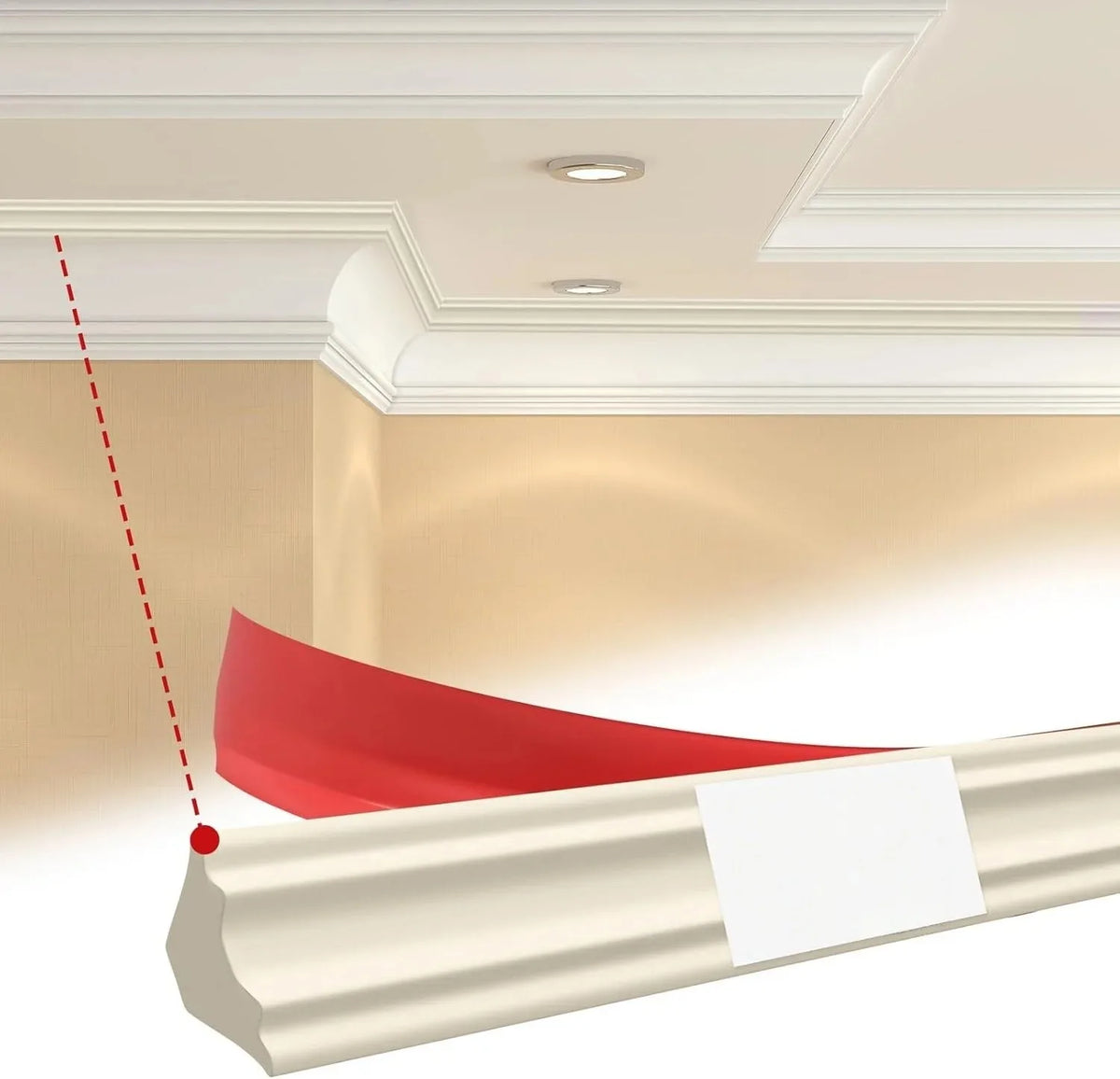 corniche auto adhésive pvc beige rouge moderne fête decoration intérieure classique 2m opaque
