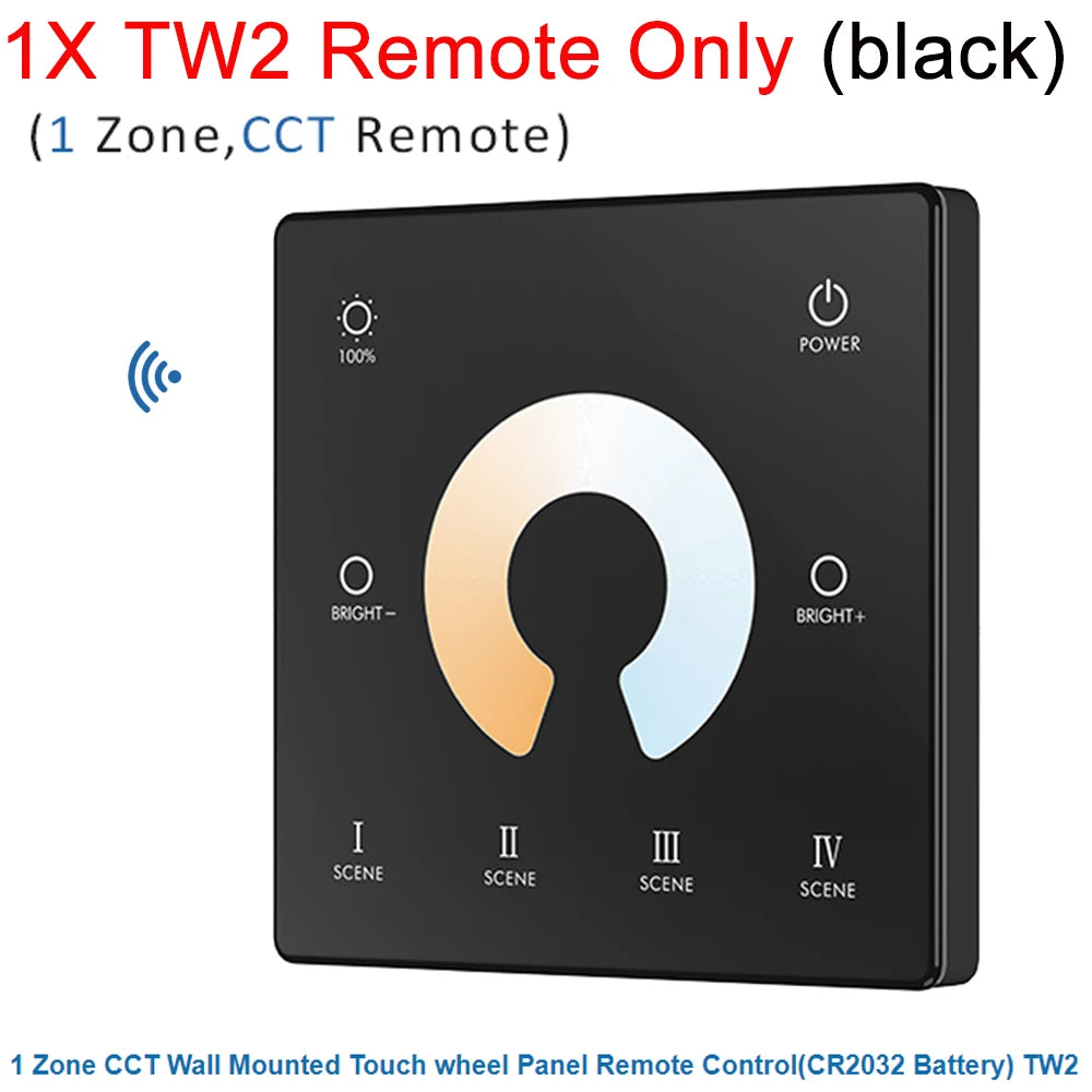 contrôleur rf 2.4g led wall mounted touch panel zone rgb cct dimming veromount