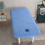 coussin massage bleu marine hexagones brodés moderne trou antidérapant polyester coton adultes