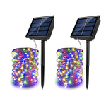 guirlande lumineuse solaire extérieure fil cuivre blanc doré led étanche décoration jardin terrasse mariage