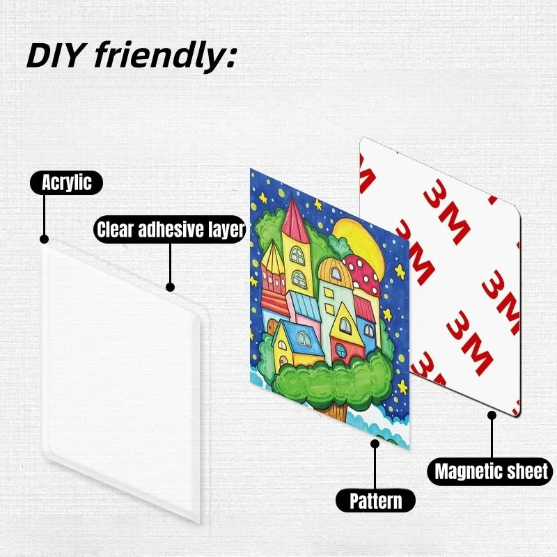 aimants réfrigérateur acrylique transparent animal compagnie dessin animé moderne diy decoration maison
