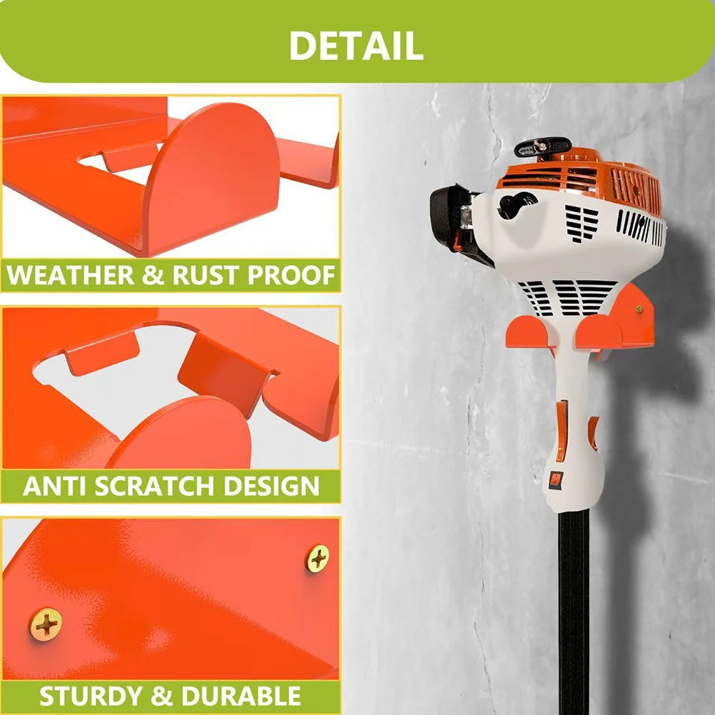 support mural robuste outils jardin tarière coupe bordures perceuse fixations incluses industrielle utilitaire