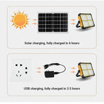 projecteur solaire rechargeable led extérieur ip66 portable urgence camping
