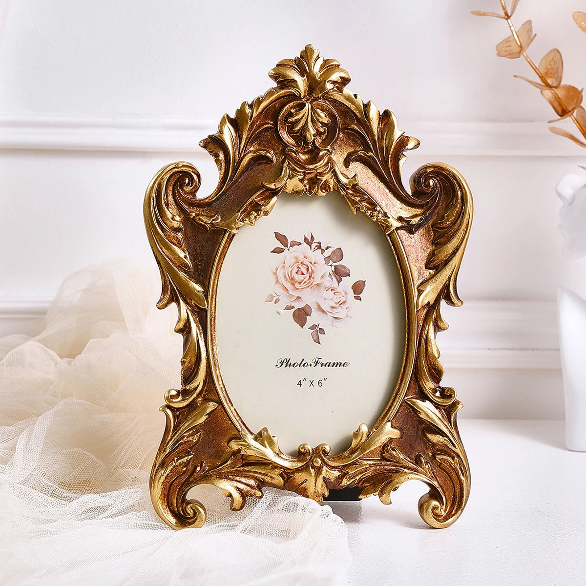 cadre photo or floral baroque moderne opacité fixation papier photo 4x6 inch