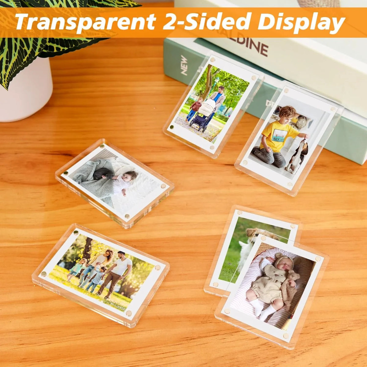 cadres photo magnétiques transparents modernes perforations papier photo facile minimaliste