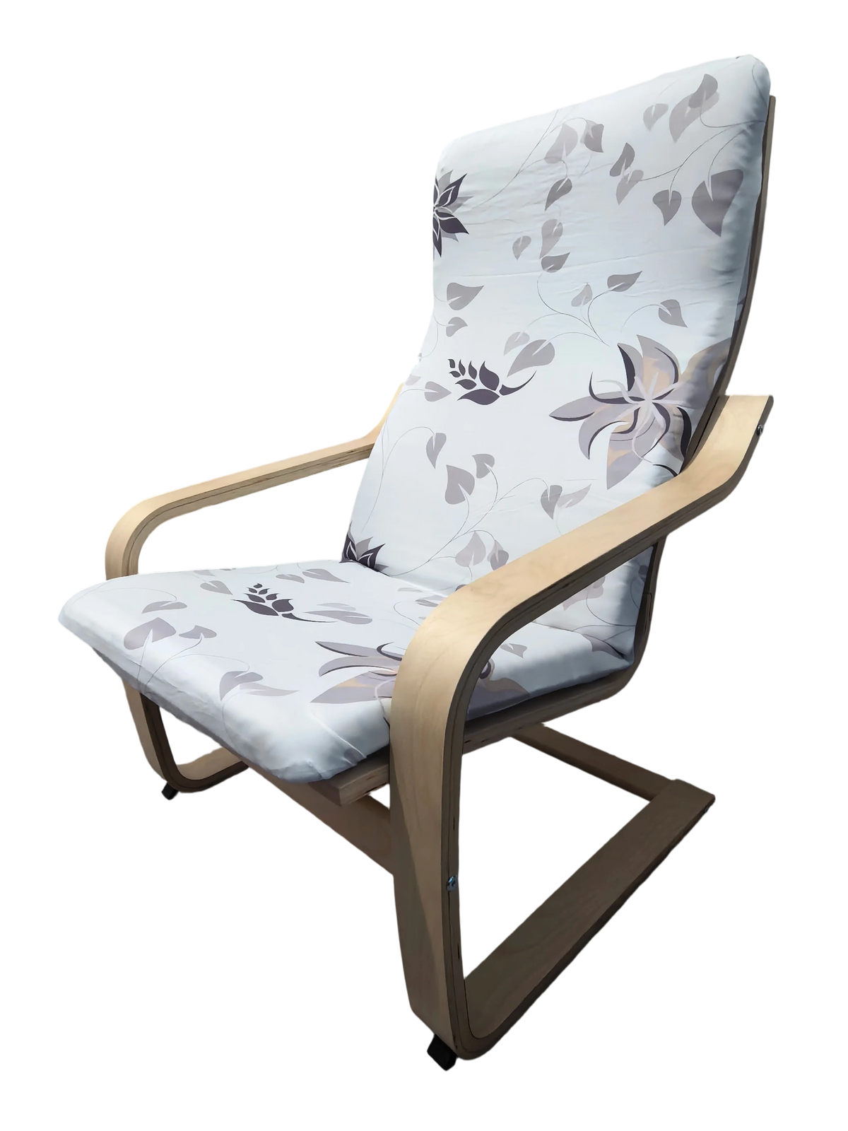 housse chaise gris clair fleurs blanches moderne salon élasthanne polyester imperméable extensible