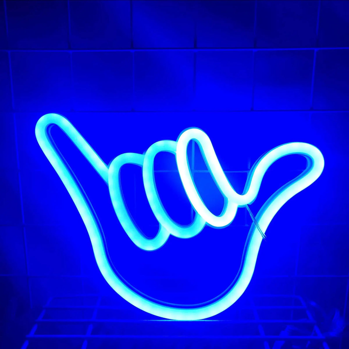 néons artistiques LED couleur rose bleu décoration chambre moderne