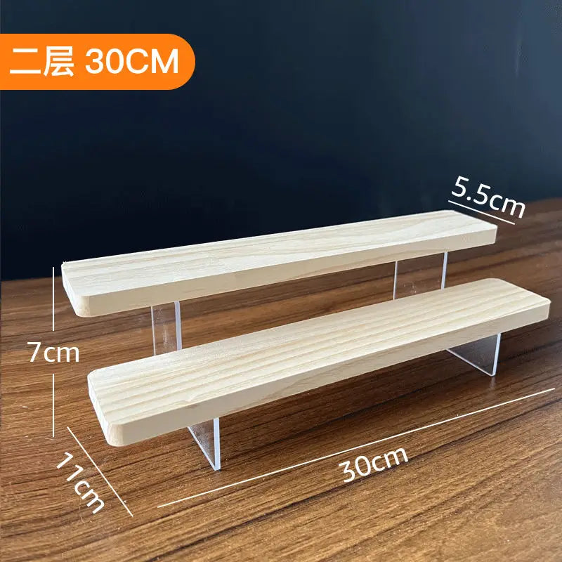 étagères murales bois transparentes modernes clips minimalistes rangement jouets cosmétiques