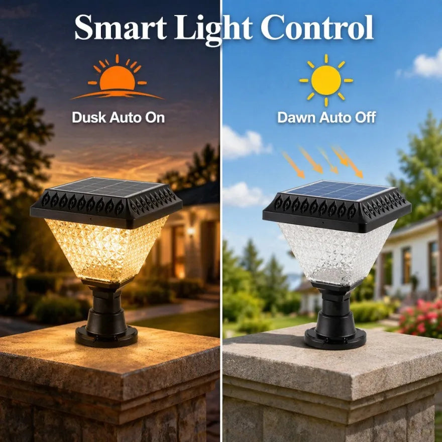 lampe solaire led ip65 étanche rgb automatisée moderne transparente motifs géométriques fixée