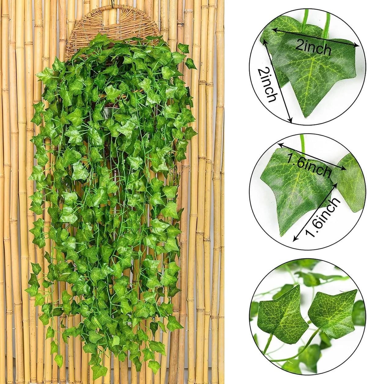 guirlande artificielle feuilles vert lierre naturelle extérieur décoration maison jardin mariage 10m 20m 30m