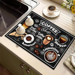 tapis moderne illustrations américano espresso noir cuisine rectangle absorbant rapide