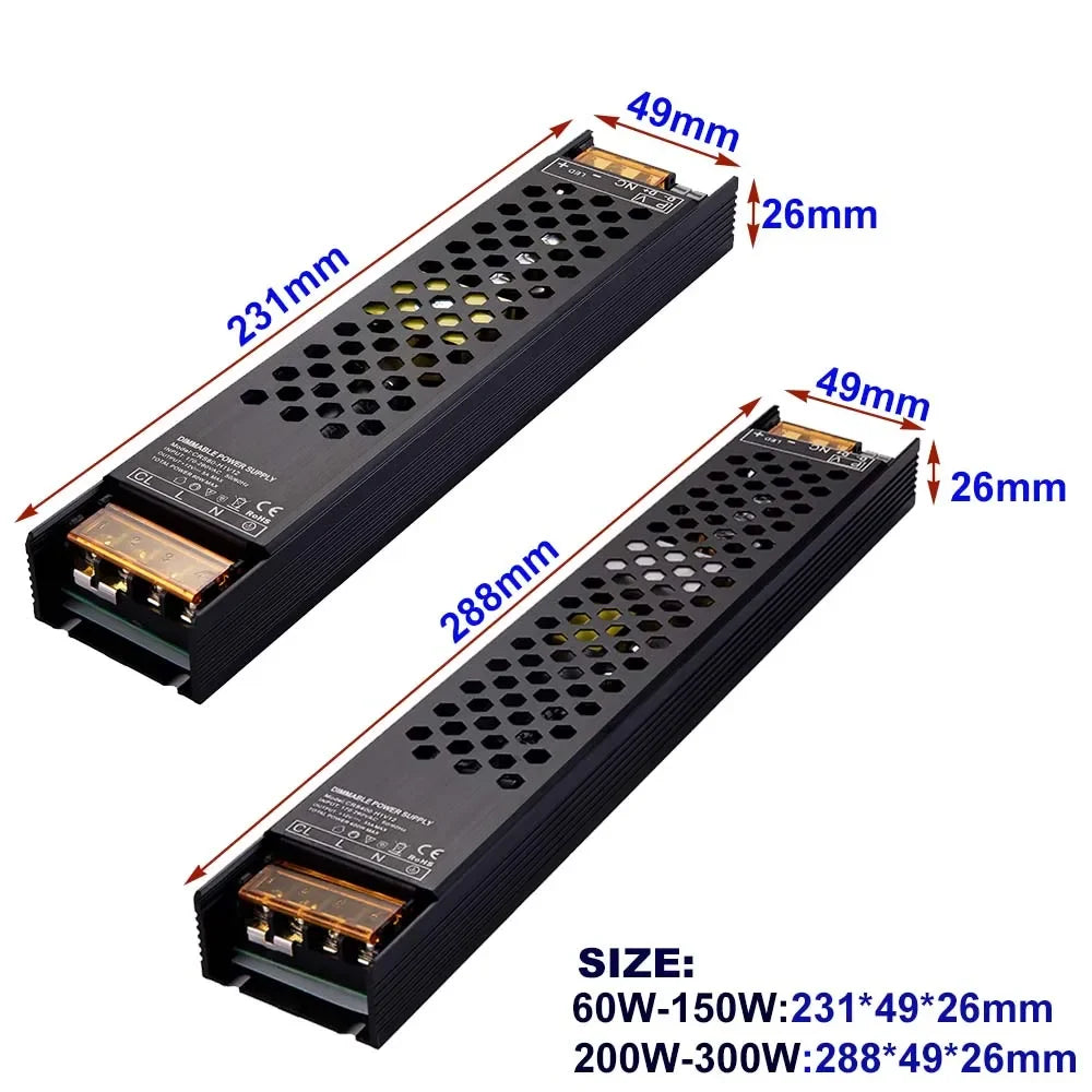 pilote led ajustable triac 10v 60w 100w 150w 200w 250w 300w noir industrielle aluminium