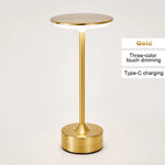 lampe table rechargeable or bronze noir tactile usb moderne minimaliste