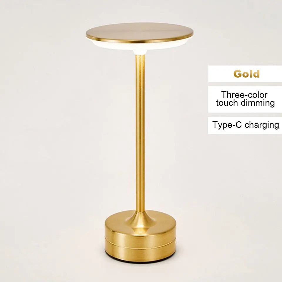 lampe table rechargeable or bronze noir tactile usb moderne minimaliste