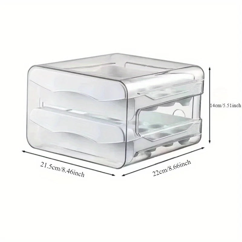 rangement œufs plastique transparent double niveau blanc orange réfrigérable cuisine moderneReusable organisateur kitchenware