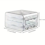 rangement œufs plastique transparent double niveau blanc orange réfrigérable cuisine moderneReusable organisateur kitchenware
