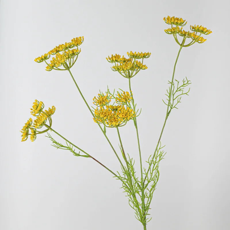 bouquet artificiel moderne bouquet branches fleurs vertes jaunes blanches roses décoration intérieure minimaliste