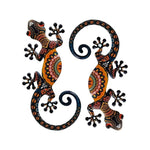 décoration murale forme lézard géométrique artisanal noir orange rougeintérieur extérieur adhésif muraux