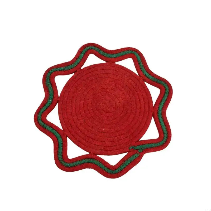 tapis table tissé spirale gris blanc rouge noir respectueux environnement