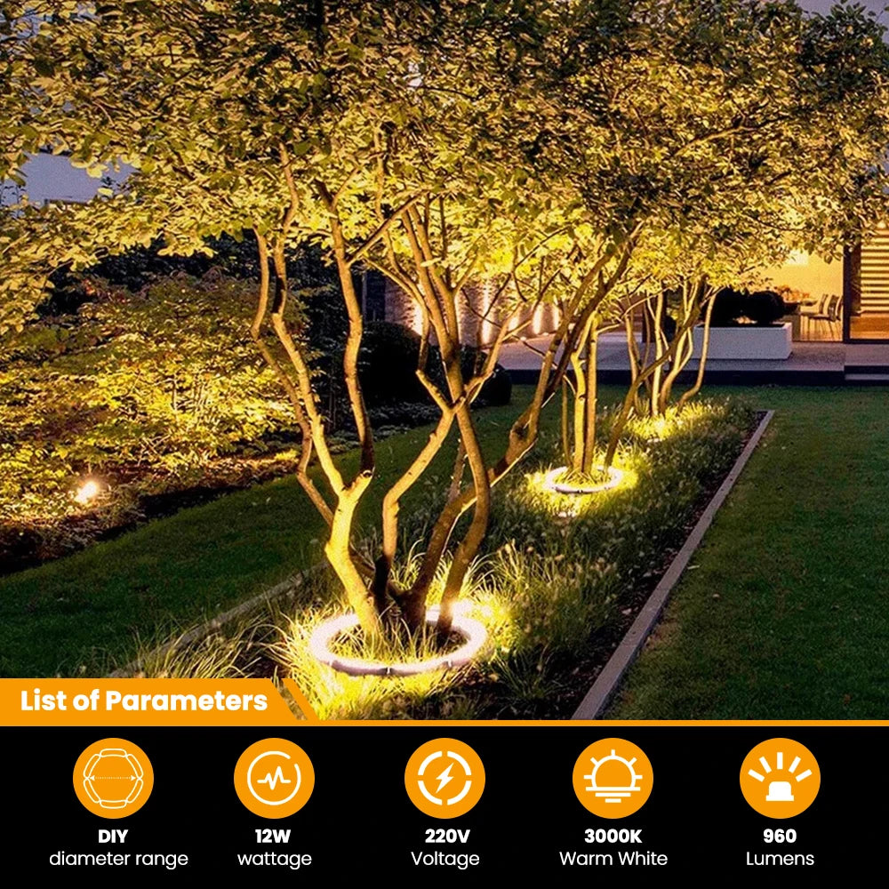 lumière led extérieure arbre noir ip65 moderne diy jardin vacances