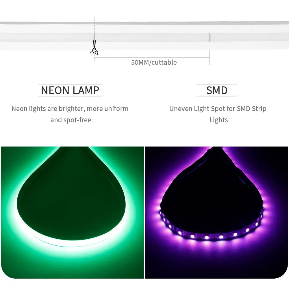 ruban led néon rgb cob 576 diodes ultra lumineux flexible étanche ip68 moderne