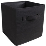 boîtes rangement pliables tissu uni moderne bleu marine beige jaune vert poignées détachables respectueux