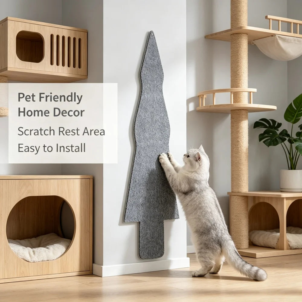 griffoir mural adhésif chat tissu texture moderne protège angle intérieur gris