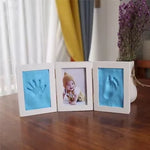 cadre photo enfant empreintes main pied blanc clips classique matériau opacité souvenir croissance