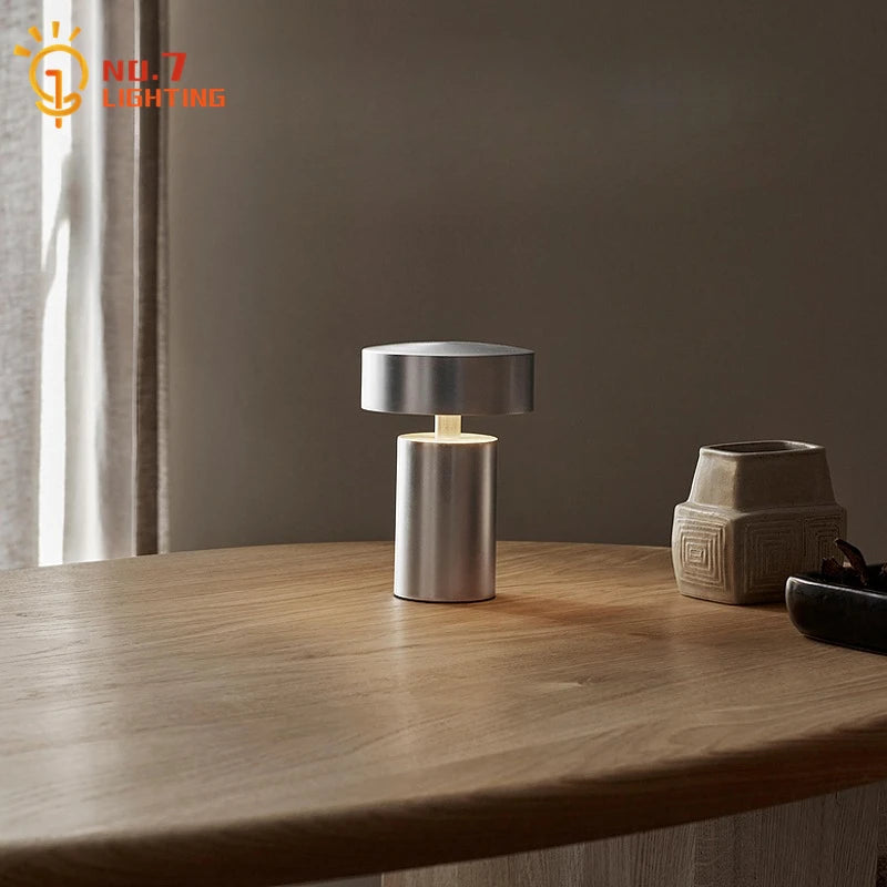 lampe table moderne rechargeable led bronze noir mat opaque sans fil