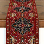 chinois bohème rouge géométrique lin table runner tissage maison festive mariage traditions ornemental