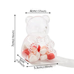boîtes bonbons ours transparentes rose clair contemporaines mignonnes coeurs rouges blancs oranges mariage snacks