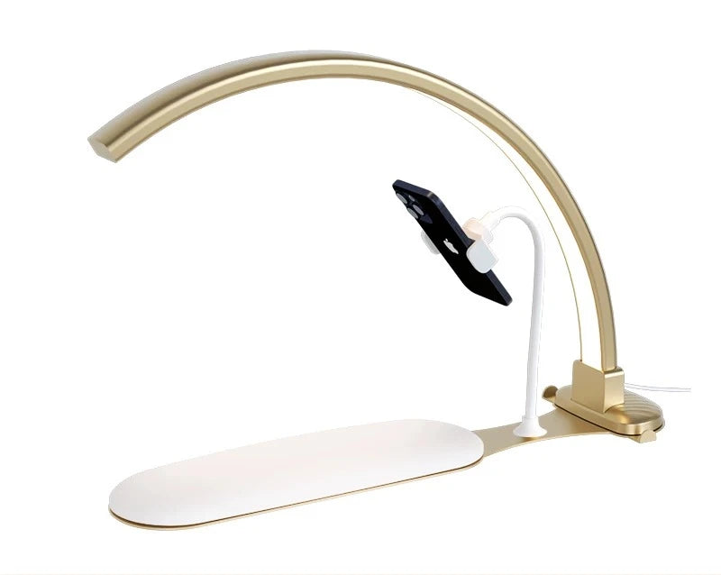 lampe ongles rose moderne interrupteur blanc support smartphone led réglable