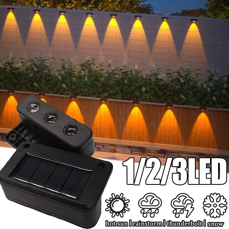 lampe solaire murale extérieure noire moderne étanche jardin maison cour décoration lumière chaude