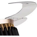 ventilateur cristal lumineux led pales rétractables noir doré moderne télécommande