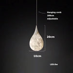 suspension moderne marbre blanc beige résine câble suspendu led contemporaine
