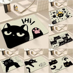 tapis sol décoratif chat dessin animé bienvenue intérieur salon chambre moderne anti dérapant polyester