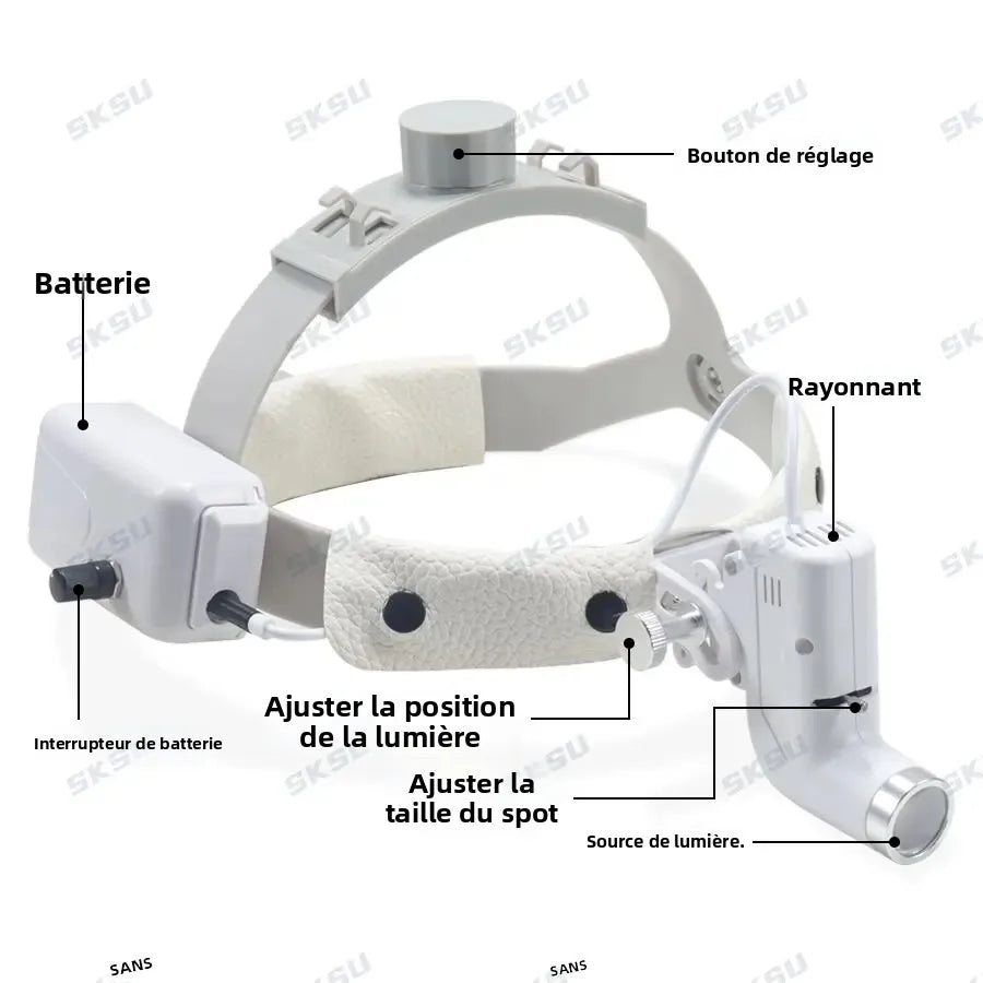 lampe frontale médicale led 5w réglable bandeau professionnel optique dentaire