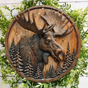 décoration murale élan pins bois rustique naturelle mur orignal branches saisonnières