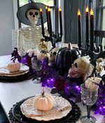 guirlande lumineuse halloween violet fleurs artificielles feuilles adaptateurs électriques led 1000cm festive jardin