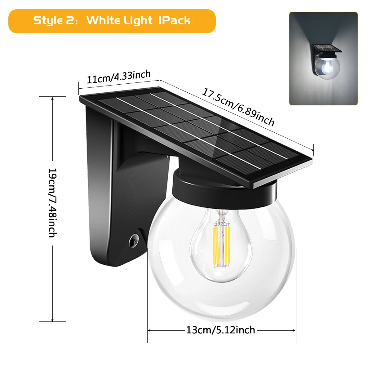 lampe solaire murale ip65 e27 moderne transparent abs pc
