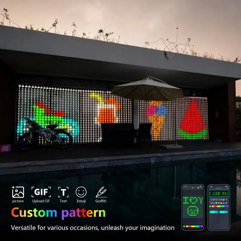 guirlandes led multicolores pixel art synchronisation musicale télécommande application mobile personnalisable moderne festive