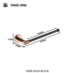 accessoires salle bain moderne porte serviettes noir cuivre doré fixations murales minimalistes